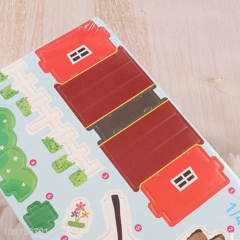 Best selling creative children farm house 3d puzzle toys