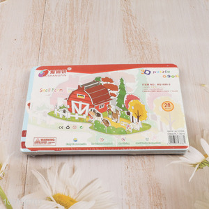 Best selling creative children farm house 3d puzzle toys