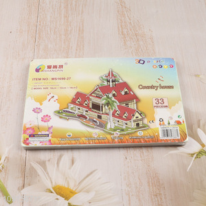 Good selling diy children country house 3d puzzle toys set