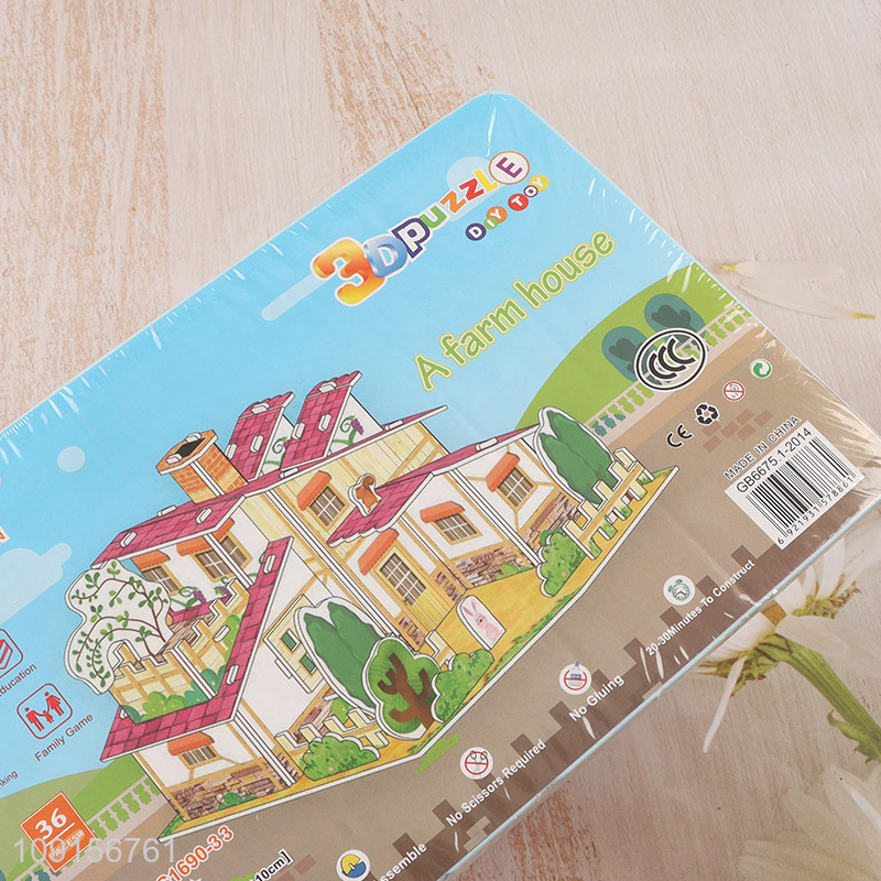 Hot products farm house children 3d puzzle toys jigsaw toys