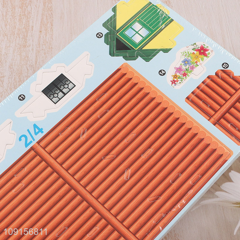 Best price children diy forest cabin 3d puzzle toys jigsaw toys