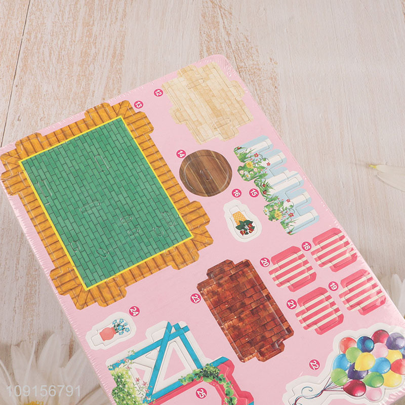 Yiwu market children ice cream house 3d puzzle toys jigsaw toys