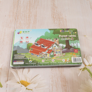 Best price children diy forest cabin 3d puzzle toys jigsaw toys