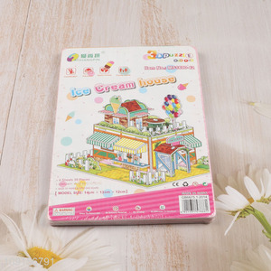 Yiwu market children ice cream house 3d puzzle toys jigsaw toys