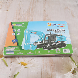 Low price children excavating machinery 3d puzzle toys jigsaw toys