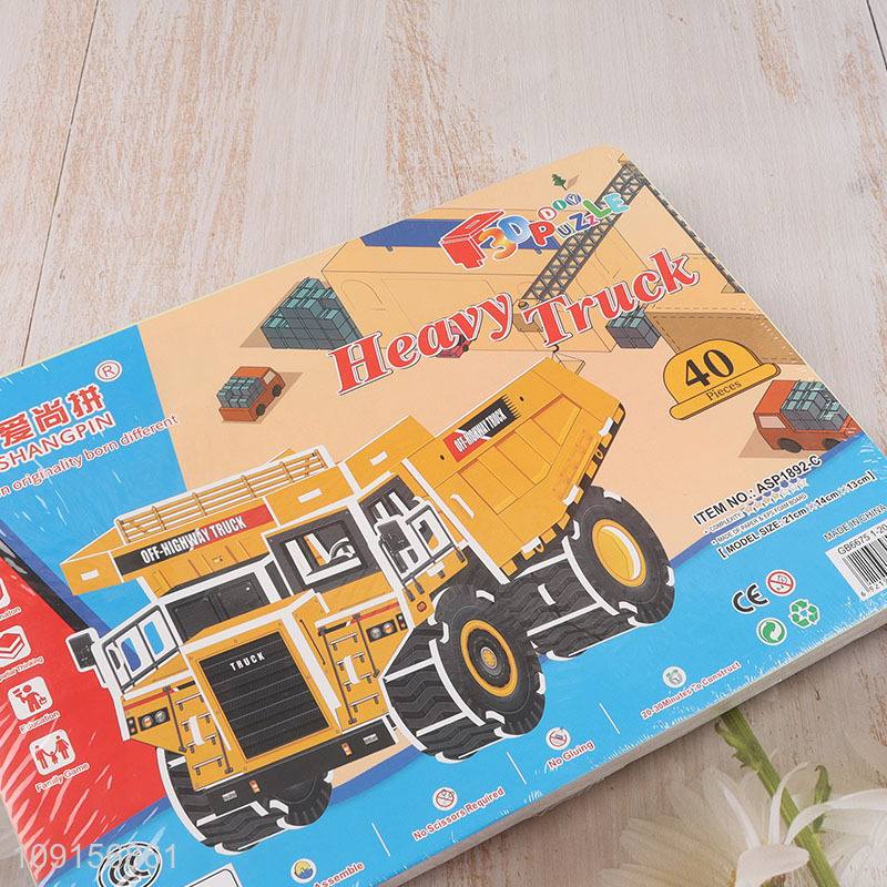 Factory price kids heavy truck 3d puzzle toys jigsaw toys