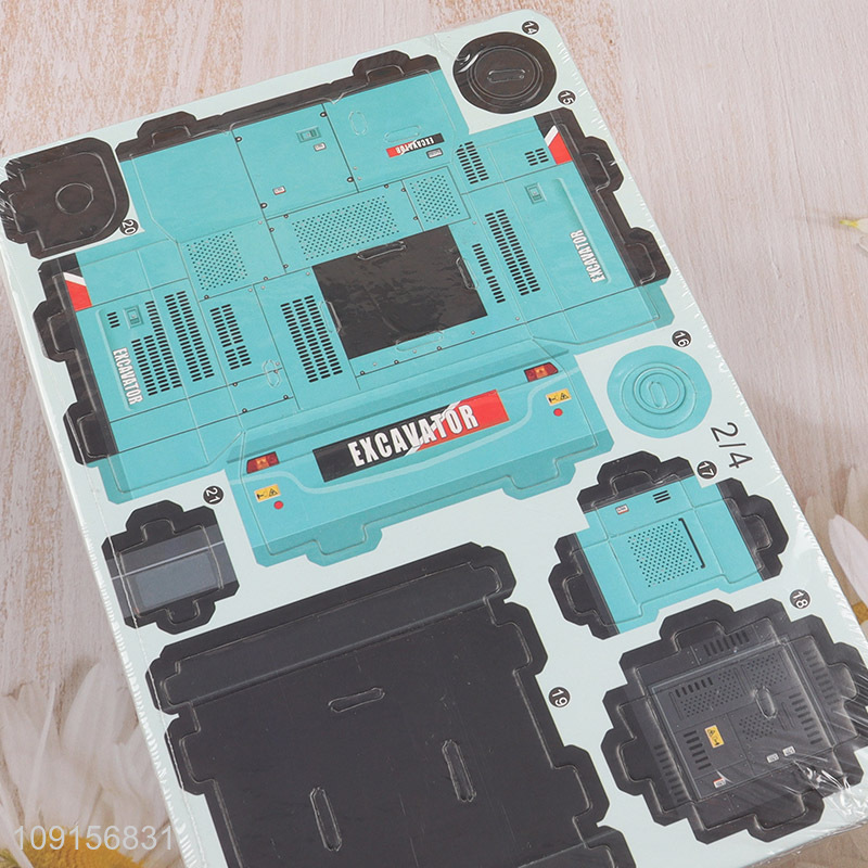 Hot selling children excavating machinery 3d puzzle toys jigsaw toys