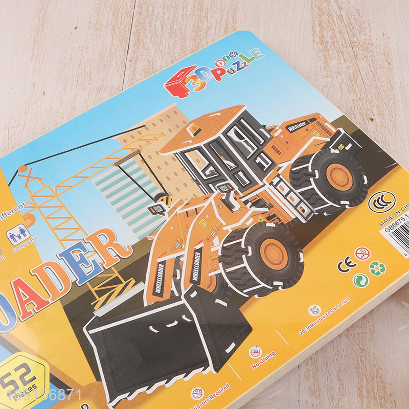 Top quality kids diy excavator 3d puzzle toys jigsaw toys set