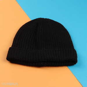 New arrival black fashion men women knitted hat beanies hat