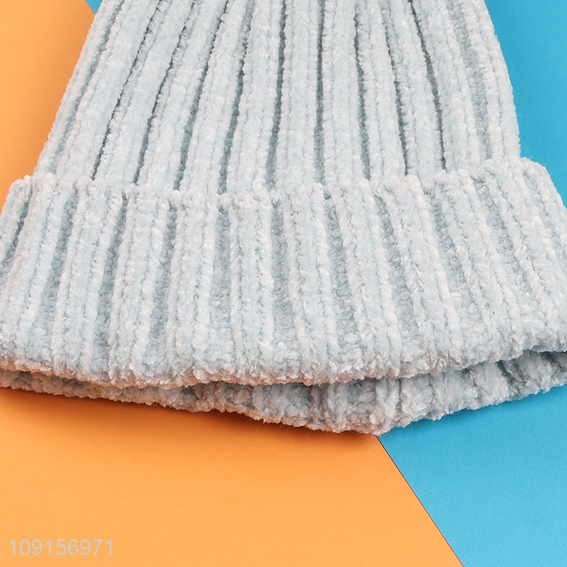 Factory supply thickened warm polyester knitted hat beanies hat