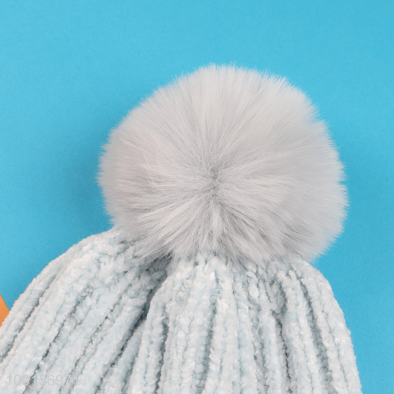 Factory supply thickened warm polyester knitted hat beanies hat