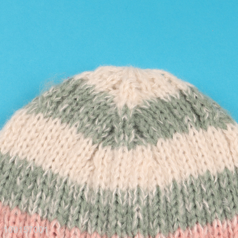 Factory direct sale warm girls knitted hat beanies hat wholesale