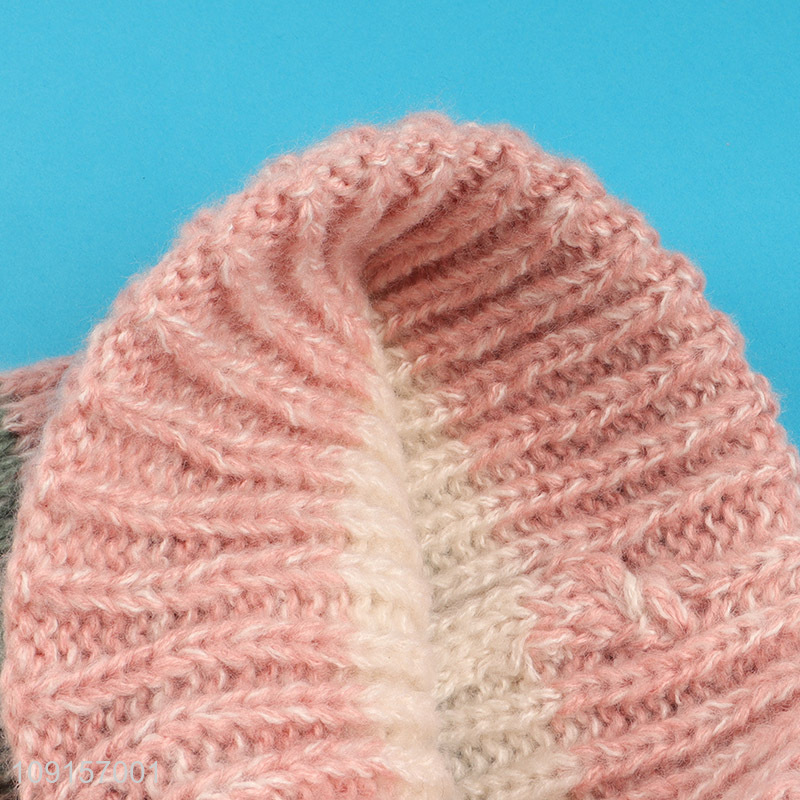 Factory direct sale warm girls knitted hat beanies hat wholesale
