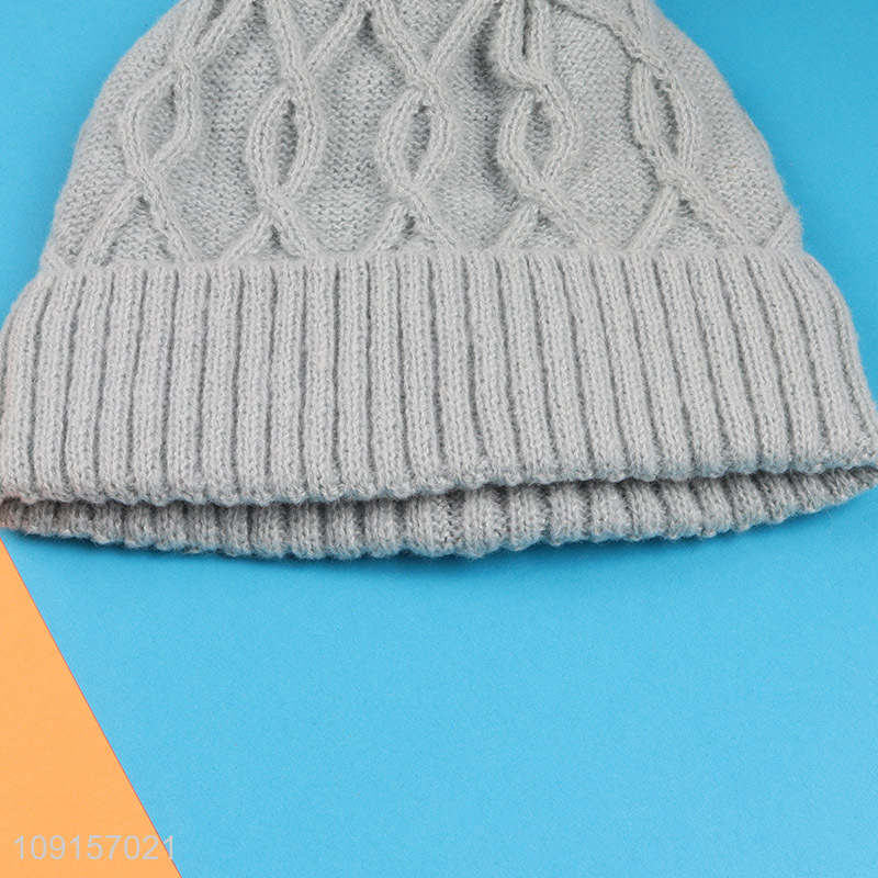 Top quality thickened warm winter knitted hat beanies hat for sale