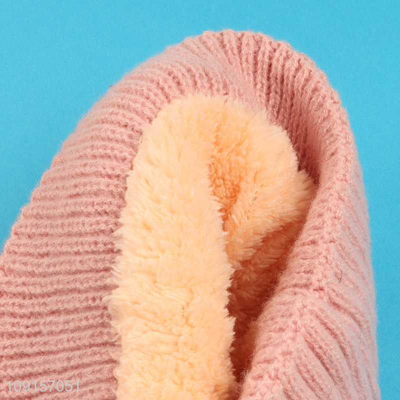 China supplier pink winter warm knitted hat beanies hat for sale