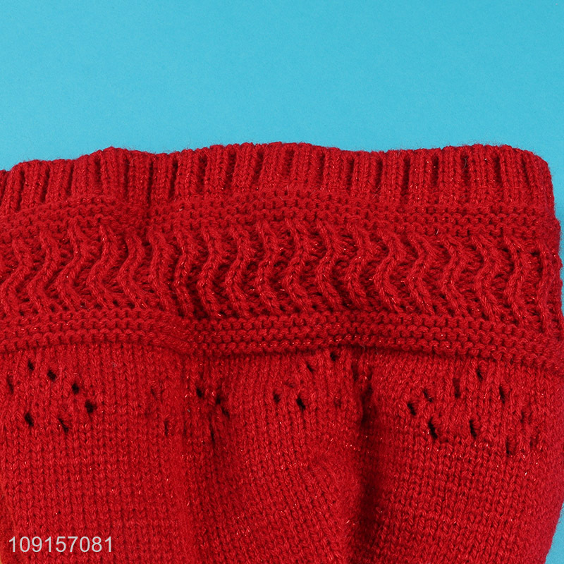 Top sale red winter thickened knitted hat beanies hat wholesale