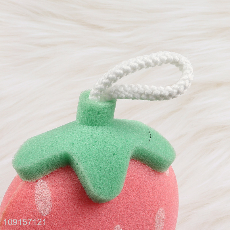Factory price strawberry shape bath sponge shower sponge for sale