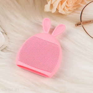 Best selling pink rabbit shape facial cleansing brush for skin care