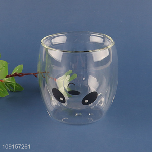 Yiwu market cartoon panda double wall water cup drinking cup