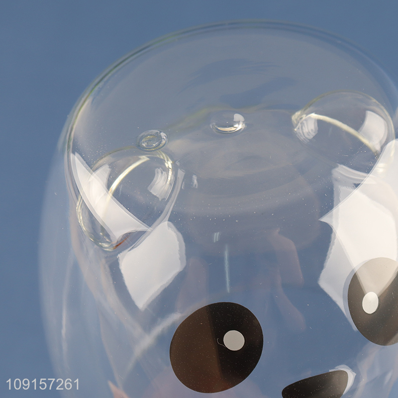 Yiwu market cartoon panda double wall water cup drinking cup