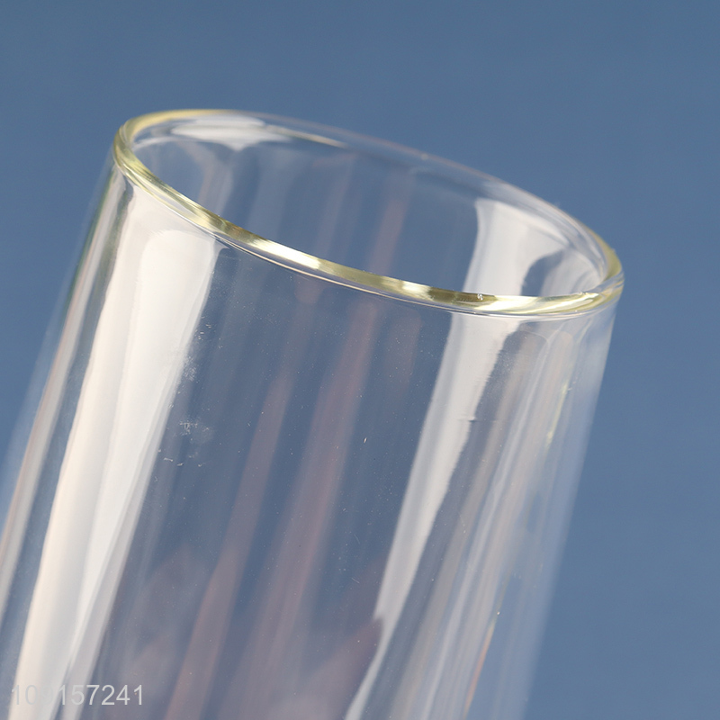 Factory price double wall glass clear coffee cup juice cup for sale