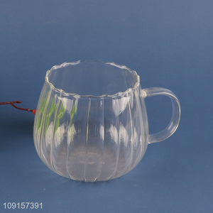 Good quality glass clear water cup drinking cup coffee cup with handle