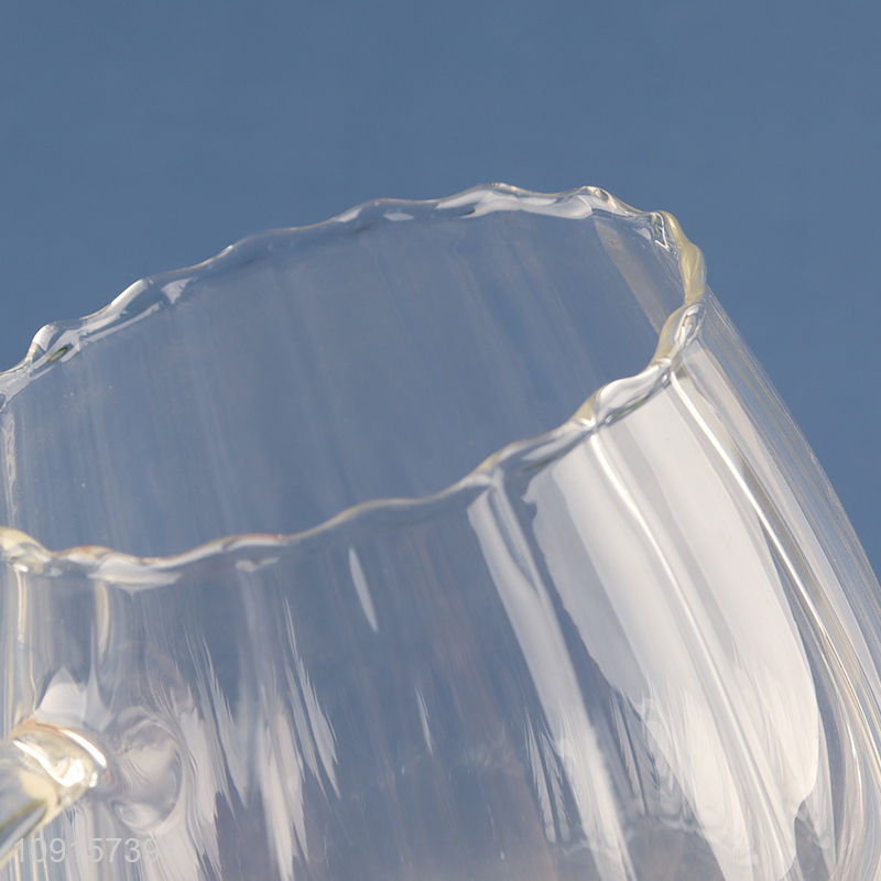 Good quality glass clear water cup drinking cup coffee cup with handle