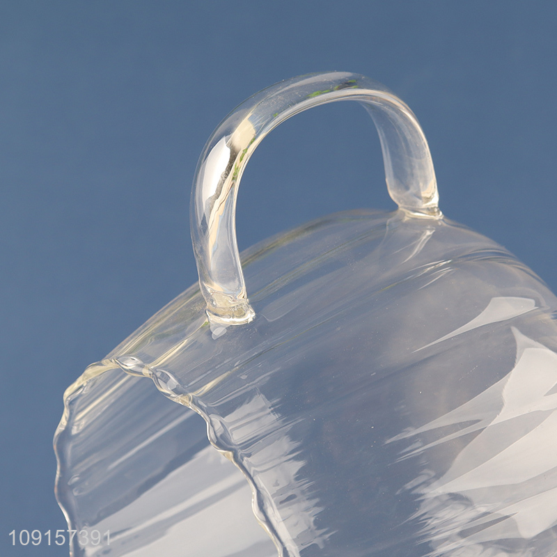 Good quality glass clear water cup drinking cup coffee cup with handle