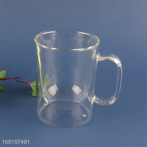 New arrival double wall unbreakable glass 350ml drinking cup water mug