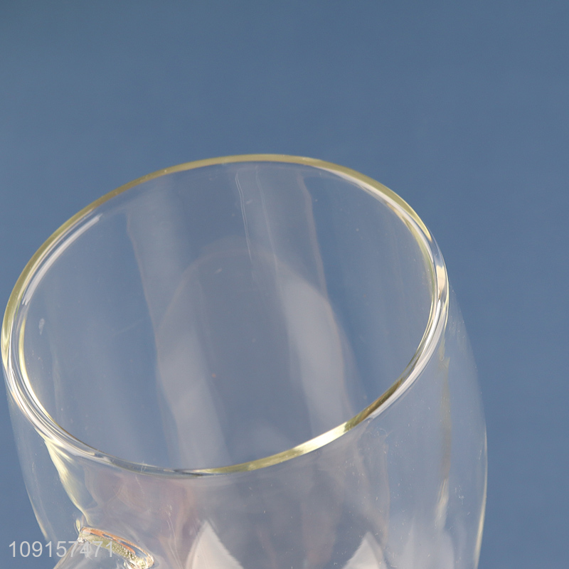 Most popular double wall unbreakable glass drinking cup water mug with handle