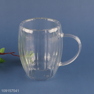 Factory direct sale double wall glass drinking cup water mug coffee cup