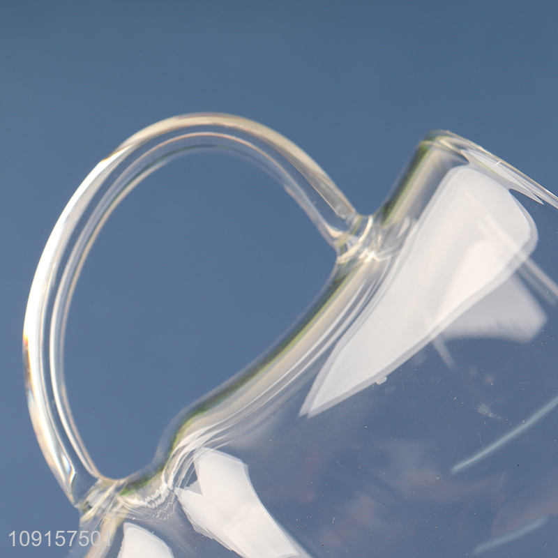 Hot products clear glass drinking cup water mug with handle