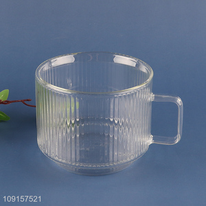 Good quality 400ml unbreakable glass drinking cup water mug coffee cup
