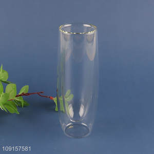 Best quality glass clear double wall champagne glasses whisky glasses