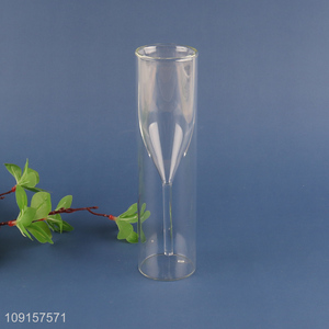 China supplier unbreakable double wall glass champagne glasses whisky glasses