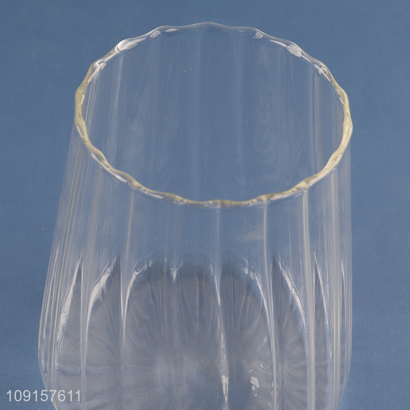 Hot selling striped storage glass jar sugar spicy storage jar wholesale