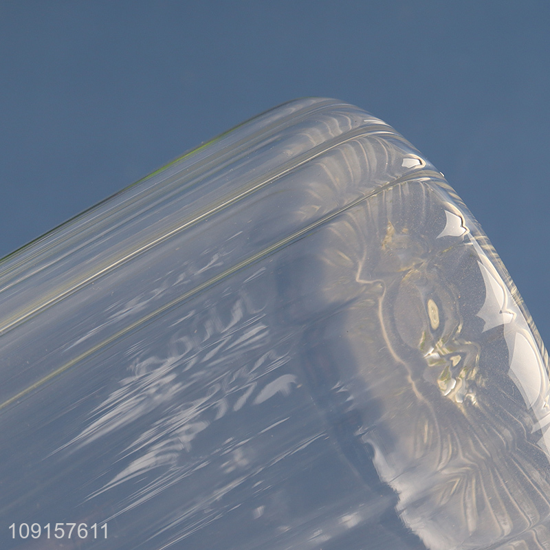 Hot selling striped storage glass jar sugar spicy storage jar wholesale