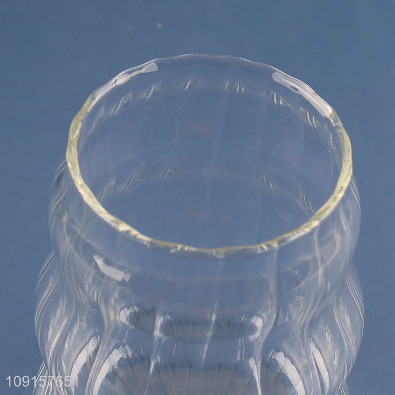 Yiwu market glass 480ml heat-resistant coffee cup juice cup with lid&straw