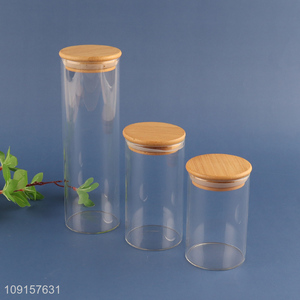 Good quality household kitchen organizer glass storage jar sealed sugar jar