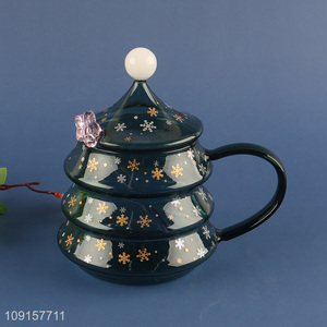 Best selling christmas series xmas tree shape glass cup water cup