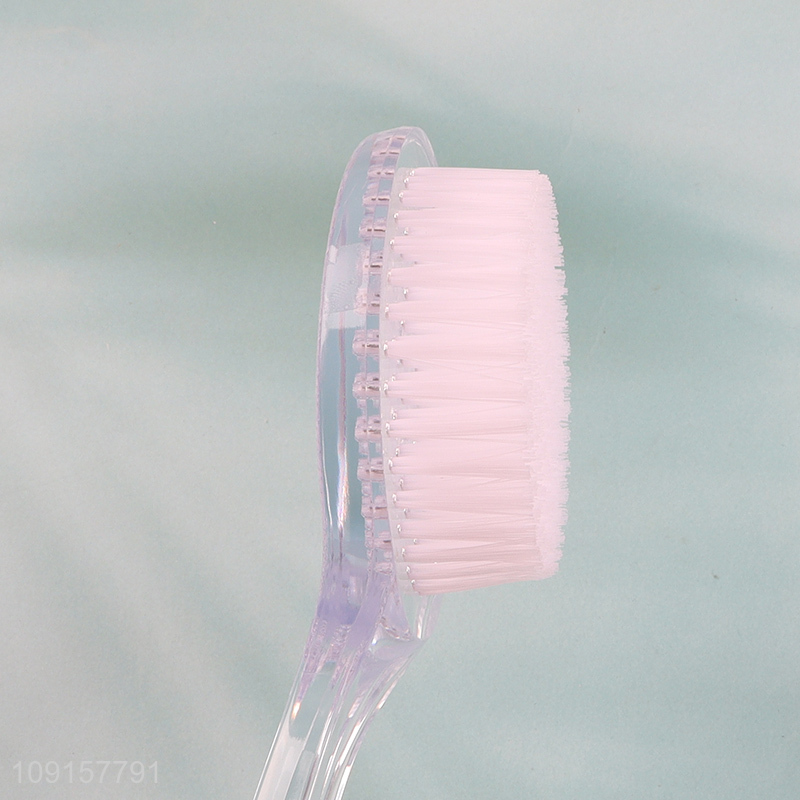 Hot Selling Bath Brush Back Scrubber with Clear Plastic Handle