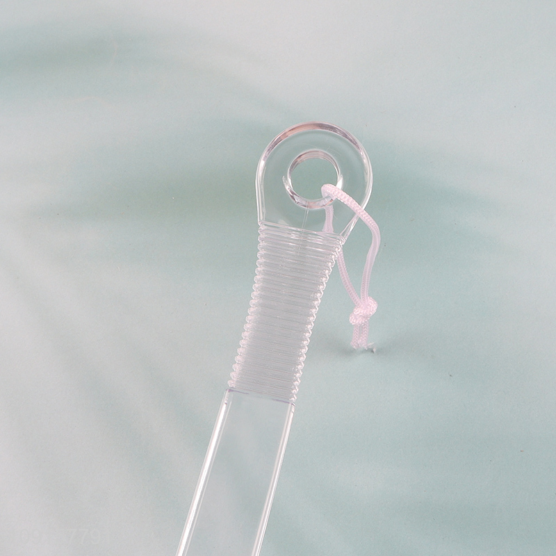 Hot Selling Bath Brush Back Scrubber with Clear Plastic Handle