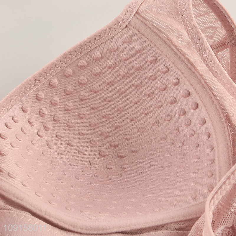 China products pink women fashion polyester breathable bra with button