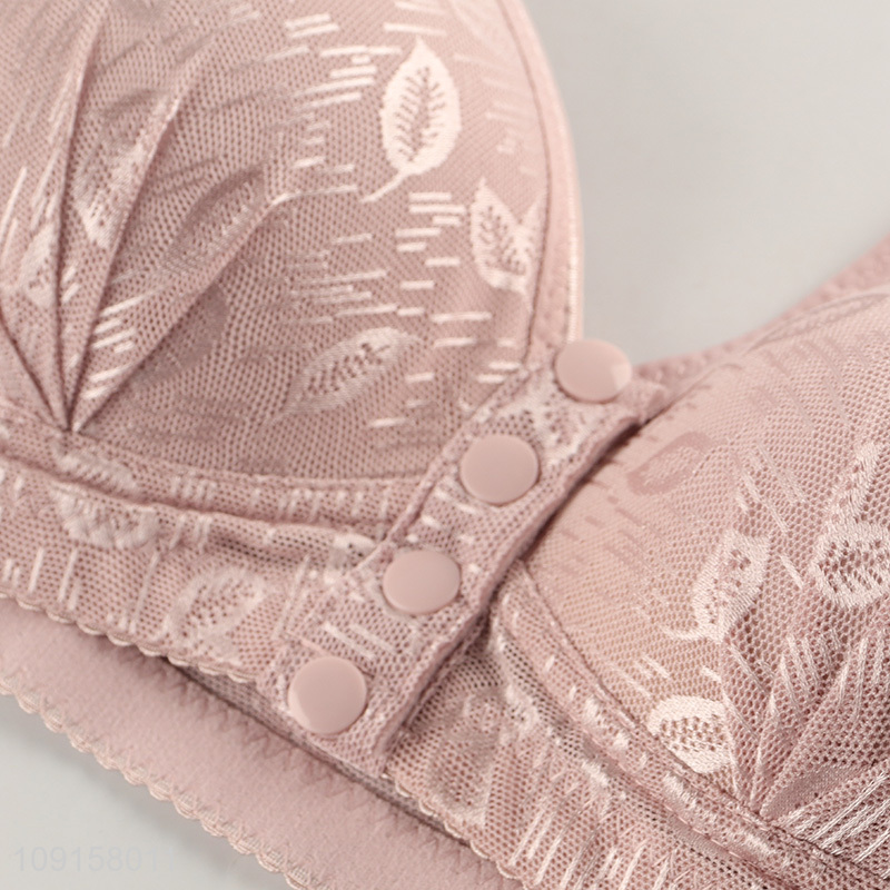China products pink women fashion polyester breathable bra with button