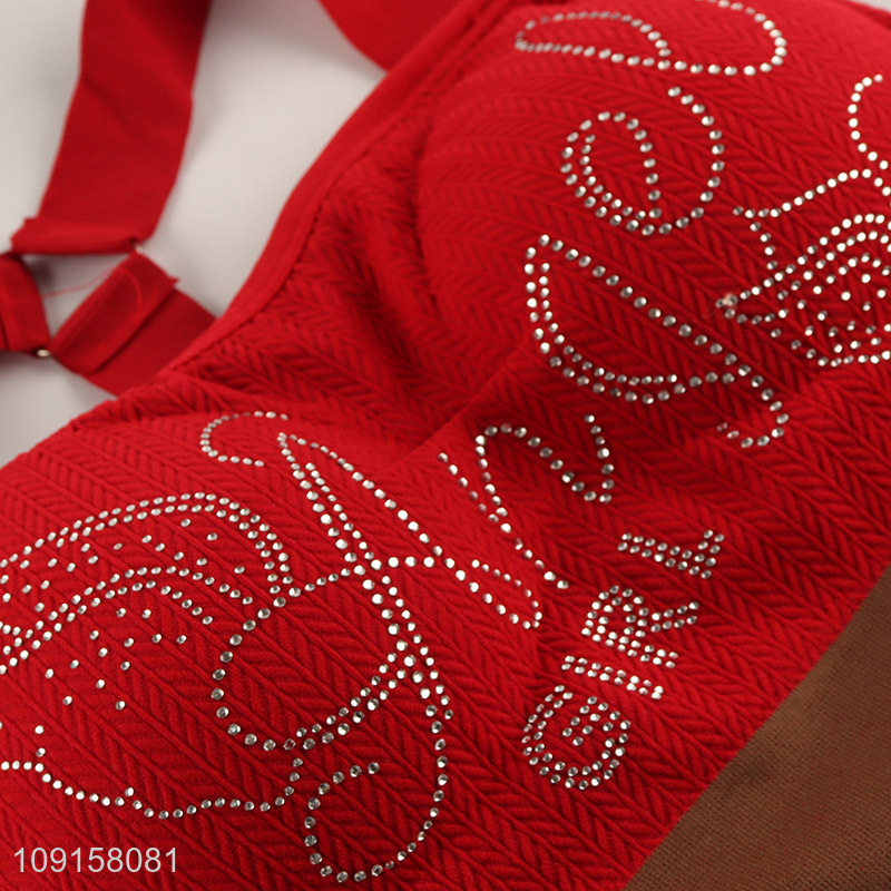 Best selling red ladies breathable shorts crop top tank