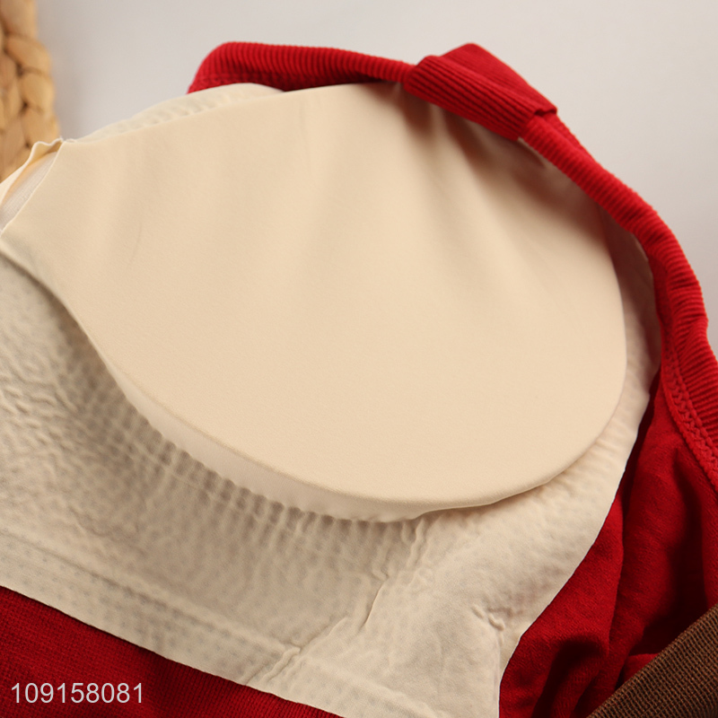 Best selling red ladies breathable shorts crop top tank