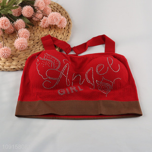 Best selling red ladies breathable shorts crop top tank