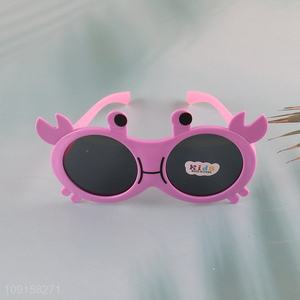 Most popular crab shape kids cartoon plastic sunglasses