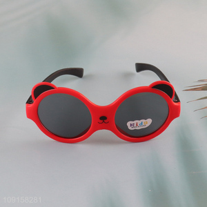 Factory supply cool design bear plastic sunglasses for kids