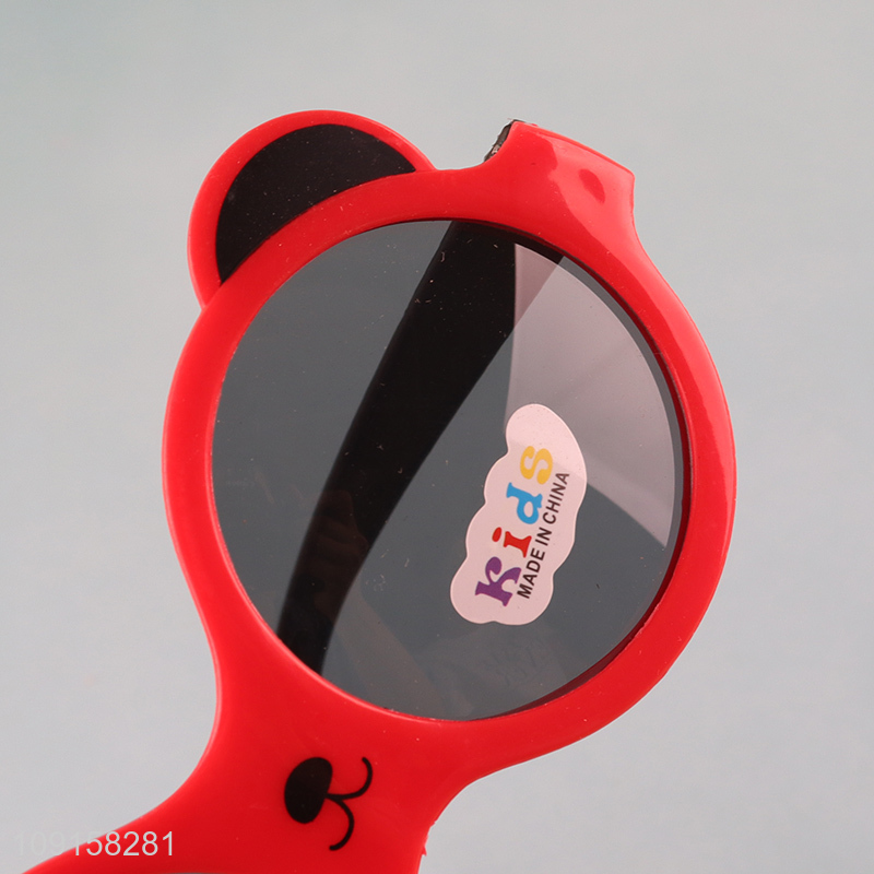 Factory supply cool design bear plastic sunglasses for kids